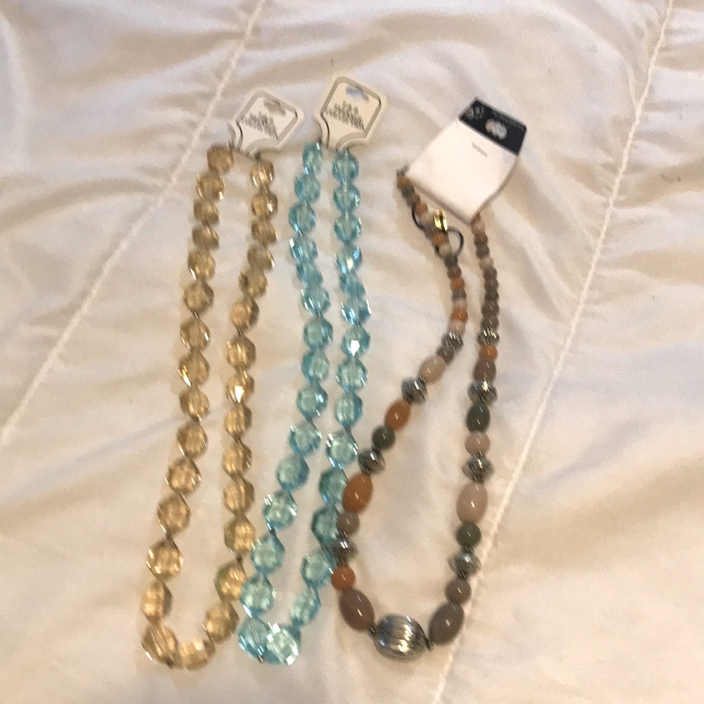 One price for 3 Lucite necklaces (NWT)